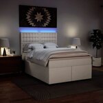 vidaXL Sommier à lattes de lit avec matelas Blanc 140x190cm Similicuir