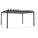 vidaXL Tonnelle avec toit à persienne 3x4 m Anthracite Tissu aluminium