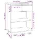 vidaXL Armoire console Marron miel 60x34x75 cm Bois de pin solide