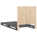 vidaXL Cadre de lit et tête de lit gris 100x200 cm bois de pin massif