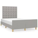 vidaXL Cadre de lit avec tête de lit Gris clair 120x200 cm Tissu