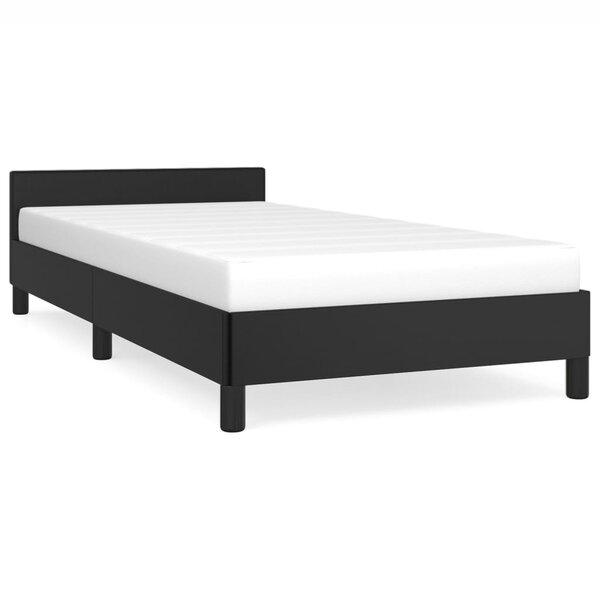 vidaXL Cadre de lit avec tête de lit Noir 100x200 cm Similicuir