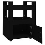 vidaXL Chariot de cuisine Noir 60x45x80 cm Bois d'ingénierie