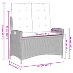 vidaXL Ensemble à manger de jardin et coussins 2 Pièces beige poly rotin