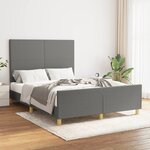 vidaXL Cadre de lit avec tête de lit Gris foncé 140x190 cm Tissu