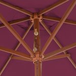 vidaXL Parasol d'extérieur avec mât en bois 270 cm rouge bordeaux
