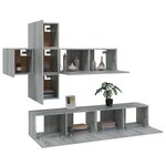 vidaXL Ensemble de meubles TV 7 Pièces Sonoma gris Bois d'ingénierie