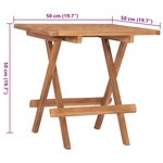 vidaXL Ensemble à manger d'extérieur pliable avec coussin 3 Pièces Teck