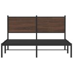 vidaXL Cadre de lit en métal avec tête de lit chêne marron 137x190 cm