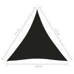 vidaXL Voile de parasol tissu oxford triangulaire 4 5x4 5x4 5 m noir