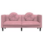 vidaXL Canapé avec coussins 2 places rose velours