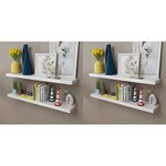 vidaXL Étagères murales 4 Pièces Blanc 100 cm