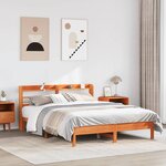 vidaXL Cadre de lit sans matelas cire marron 140x190cm bois pin massif