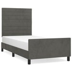 vidaXL Cadre de lit avec tête de lit Gris foncé 100x200 cm Velours