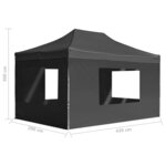 vidaXL Tente de réception pliable à parois Aluminium 4 5x3m Anthracite