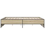 vidaXL Cadre de lit chêne sonoma 150x200 cm bois d'ingénierie et métal