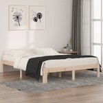 vidaXL Cadre de lit bois massif 150x200 cm très grand