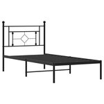 vidaXL Cadre de lit métal avec tête de lit noir 90x200 cm