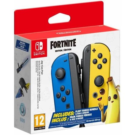 Paire de manettes Joy-Con - Edition Limitée Fortnite : 1 Joy-Con bleu et 1 Joy-Con jaune - 500 V-Bucks + 1 code de téléchargement*