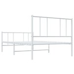 vidaXL Cadre de lit métal avec tête de lit/pied de lit blanc 80x200 cm
