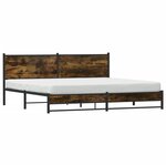 vidaXL Cadre de lit en métal sans matelas chêne fumé 193x203 cm