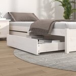 vidaXL Tiroirs de lit 2 Pièces blanc Bois de pin massif