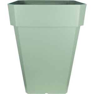 Bac à fleurs carré SOLEILLA - Plastique - Hauteur 53 cm - Vert argile