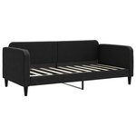 vidaXL Lit de jour avec gigogne et tiroirs noir 90x190 cm tissu