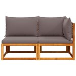 vidaXL Canapé de jardin avec coussins 2 places bois massif d'acacia