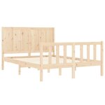 vidaXL Cadre de lit avec tête de lit 120x200 cm bois massif