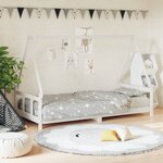 vidaXL Cadre de lit pour enfants blanc 90x190 cm bois de pin massif