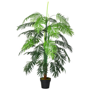 Palmier artificiel hauteur 1 7 m arbre artificiel tronc branches lichen grandes feuilles grand réalisme pot inclus