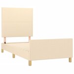 vidaXL Cadre de lit avec tête de lit Crème 100x200 cm Tissu