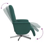 vidaXL Fauteuil inclinable de massage et repose-pieds vert foncé tissu