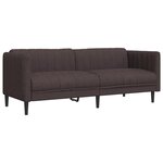 vidaXL Canapé à 3 places marron foncé tissu