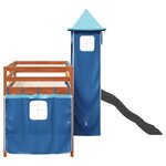 vidaXL Lit mezzanine enfants avec tour bleu 90x190 cm bois pin massif