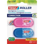 Pack 2 Mini Rollers de Correction Design Ergonomique Multicolore - 6 m x 5 mm x 3 TESA