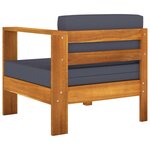 vidaXL Salon de jardin 10 Pièces avec coussins gris foncé Bois d'acacia