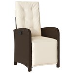 vidaXL Ensemble à manger de jardin et coussins 7 Pièces marron rotin