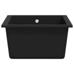 vidaXL Évier de cuisine avec trou de trop-plein Noir Granit