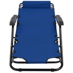 vidaXL Chaises longues pliables 2 Pièces avec repose-pied Acier Bleu