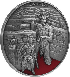 Pièce de monnaie en argent 5 dollars g 62.2 (2 oz) millésime 2023 mythical creatures lithuanian minotaur