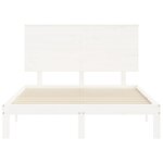vidaXL Cadre de lit avec tête de lit blanc 140x190 cm bois massif