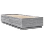 vidaXL Cadre de lit avec lumières LED sonoma gris 90x200 cm