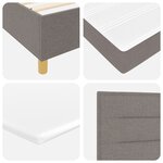 vidaXL Lit ressort avec matelas taupe 90x200 cm tissu