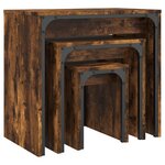vidaXL Tables basses gigognes 3 Pièces chêne fumé bois d'ingénierie
