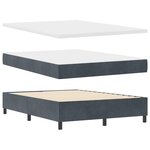 Lit sommier avec matelas vidaXL Gris foncé 160x200 cm Velours