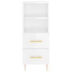 vidaXL Buffet haut Blanc brillant 34 5x34x180 cm Bois d'ingénierie