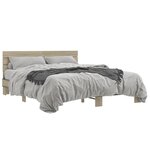 vidaXL Cadre de lit chêne sonoma 150x200 cm bois d'ingénierie et métal