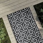 vidaXL Tapis d'extérieur blanc et noir 80x250 cm PP